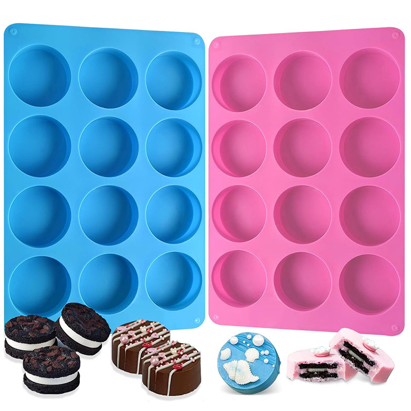 Soap Making Oven - Round Silicone Molds 12-Cavity Cylinder Chocolate