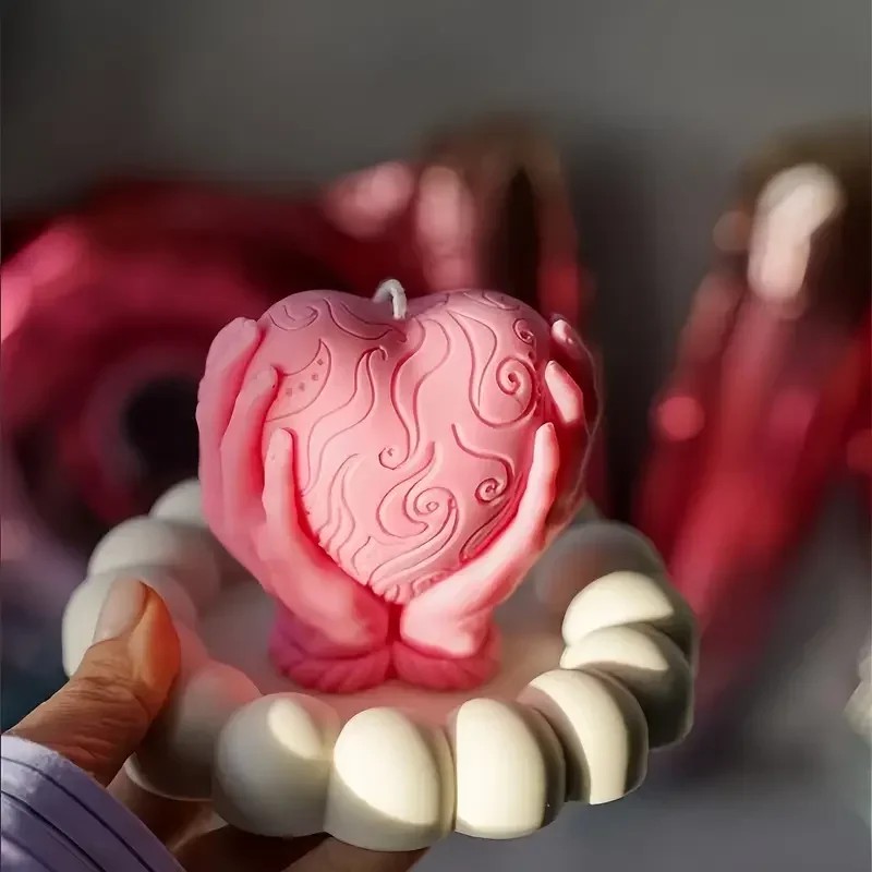 Soap Making Recipes - 1PC Pink Heart Shape Silicone Mold