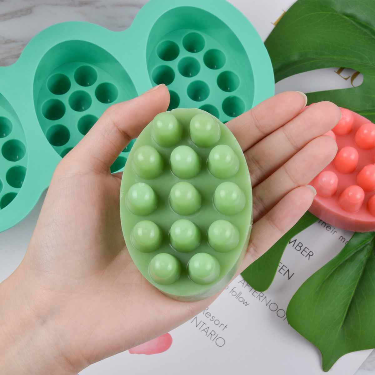 Soap Making Instructions - 4 Hole Oval Massage Soap Silicone