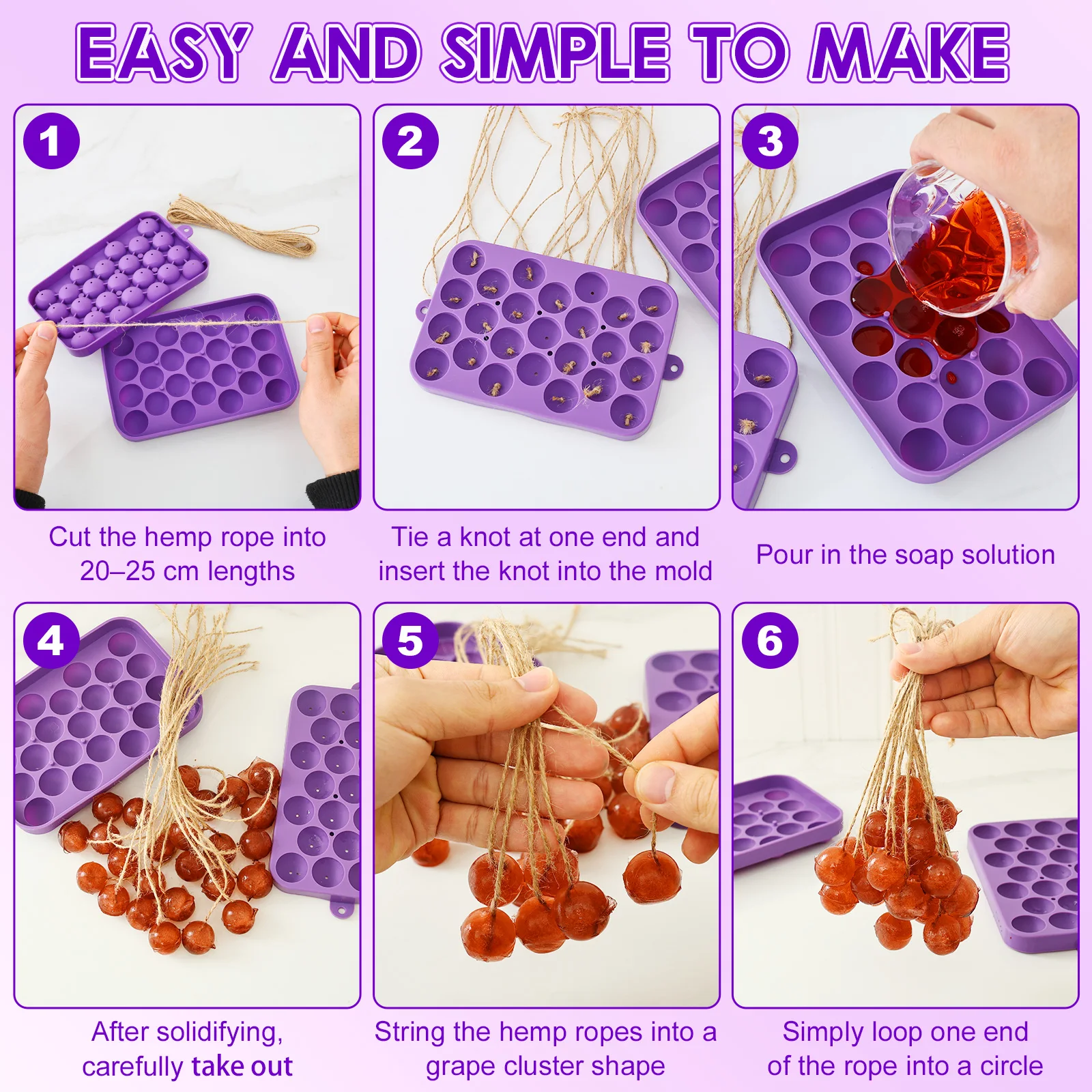 2 Pcs Grape Ball Handmade Soap - Soap Making Diy Kit avis et prix