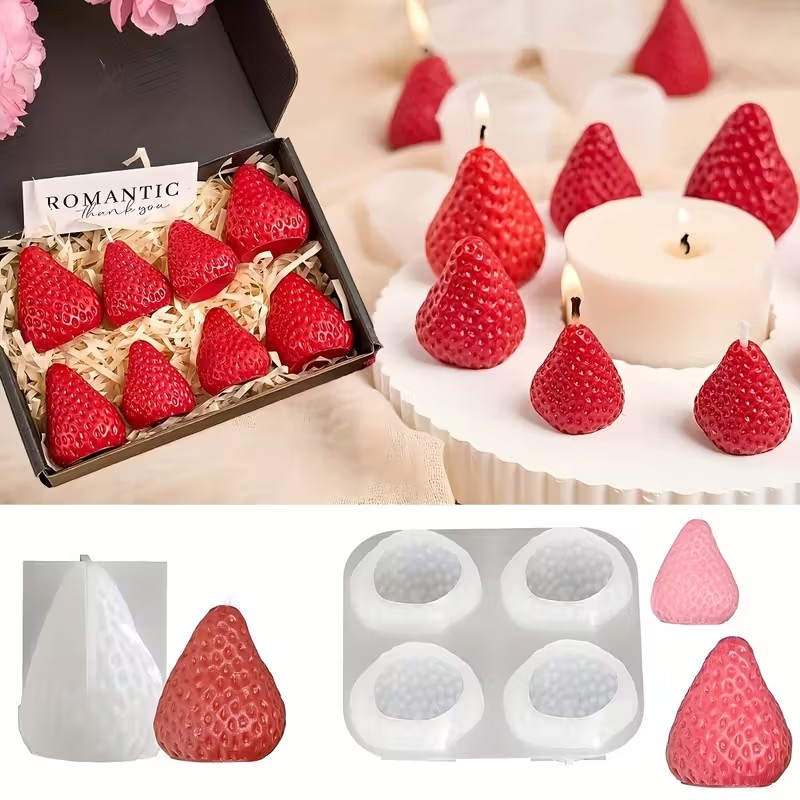 Strawberry Silicone Candle Mol - Soap Making Party avis et prix