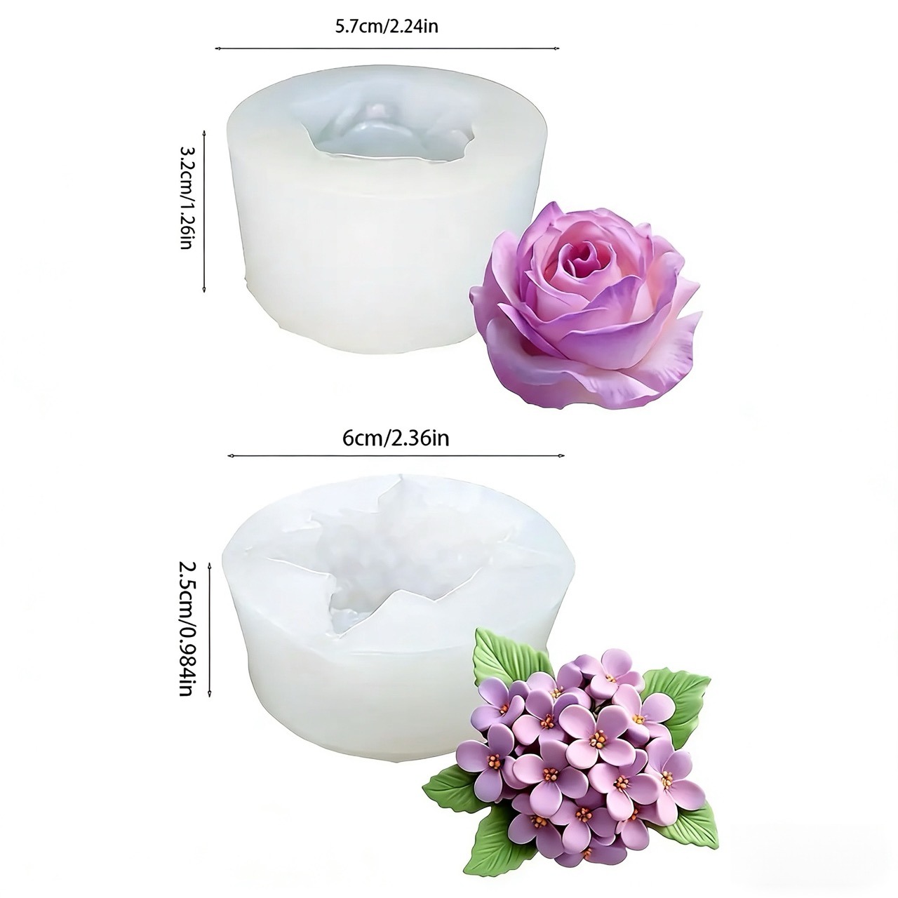 2-Piece 3D Rose and Lilac Sili - Soap Making Recipes avis et prix