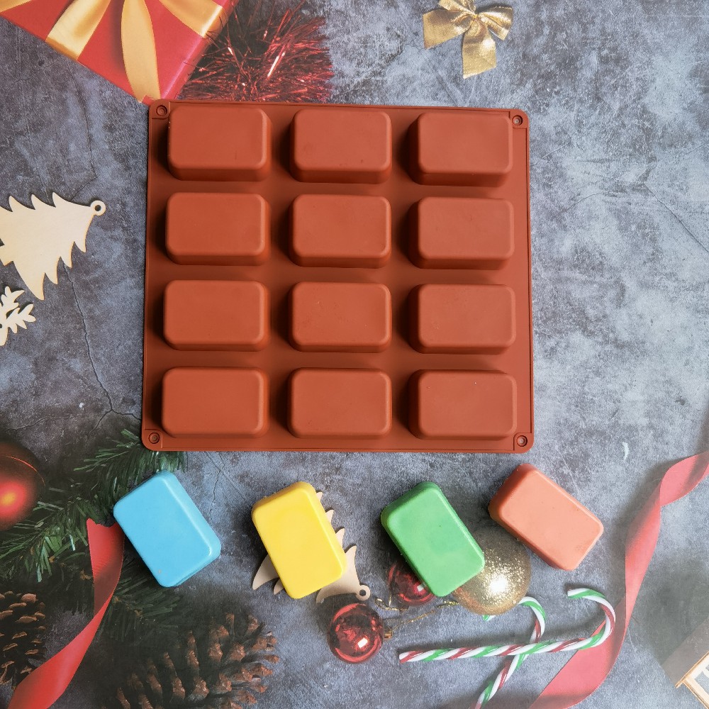 12 Cavity Square Silicone Soap - Soap Making Instructions avis et prix