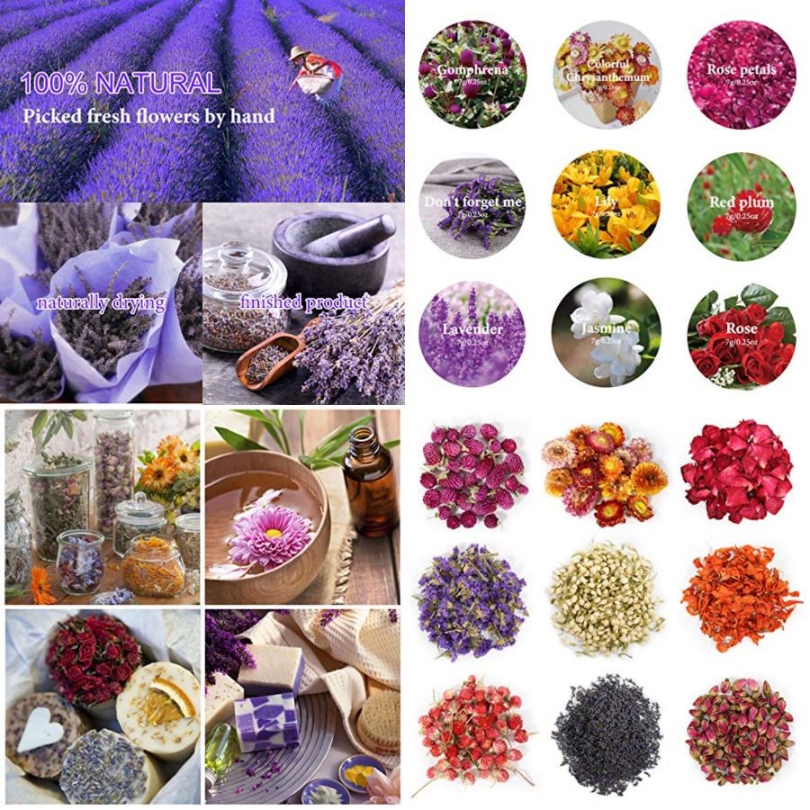 9 Bags Dried Flowers,100% Natu - Soap Making Diy Kit avis et prix